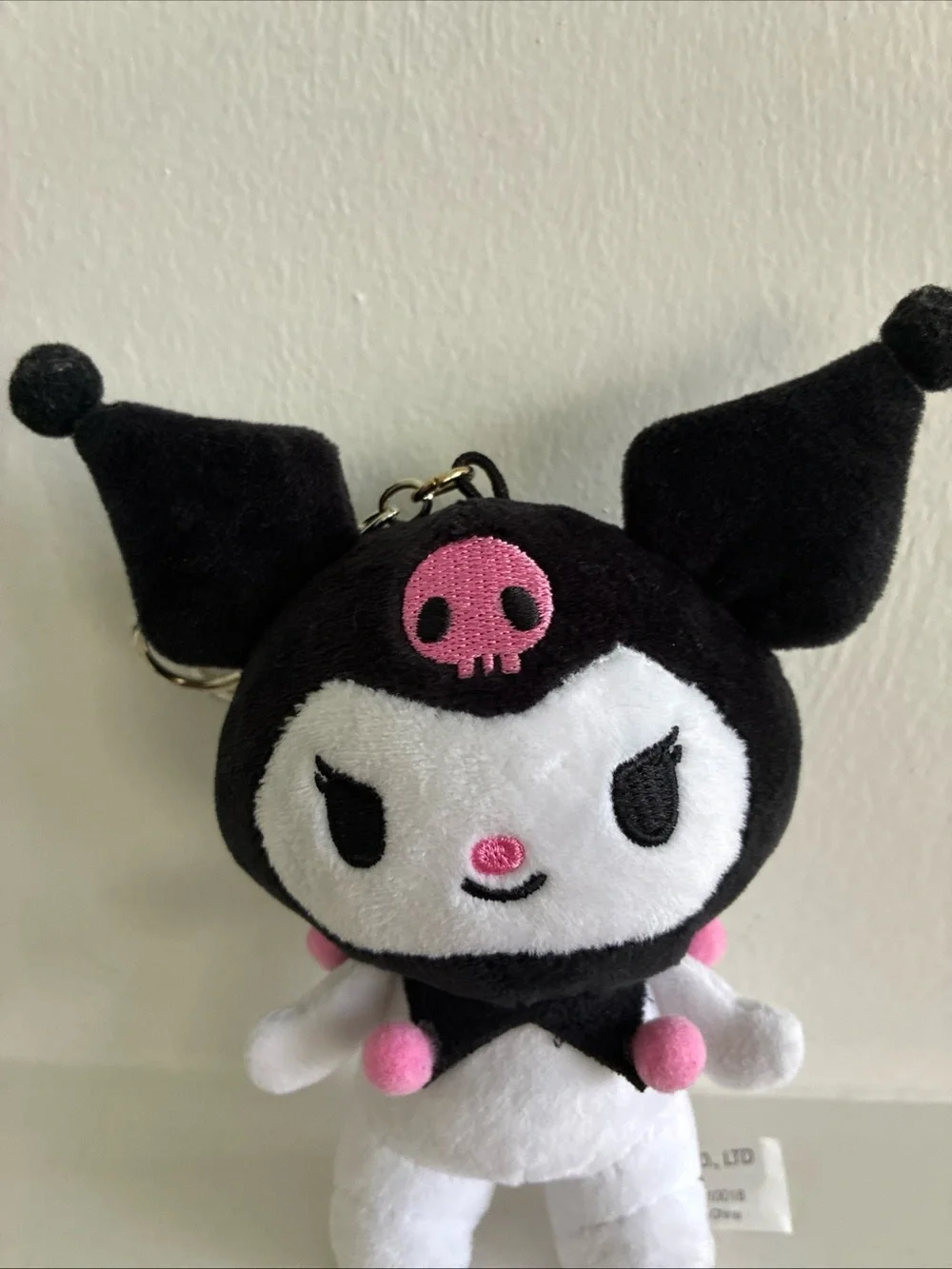 Hello Kitty Sanrio Plush Keychain Clip On - Black, White & Pink